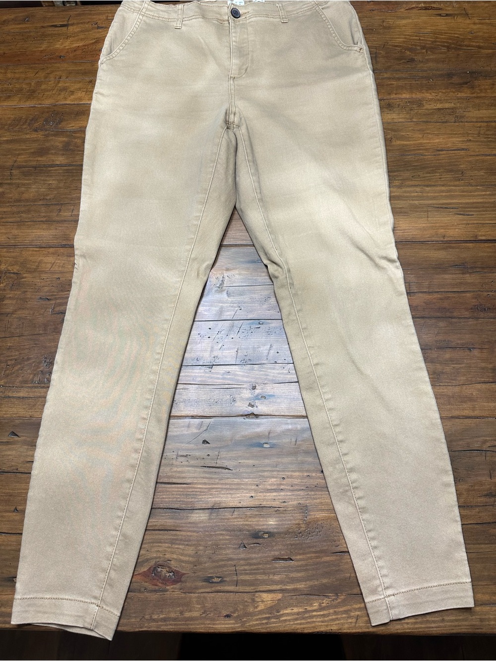 Women’s Tan Straight Leg Chino-style Pants - size 12